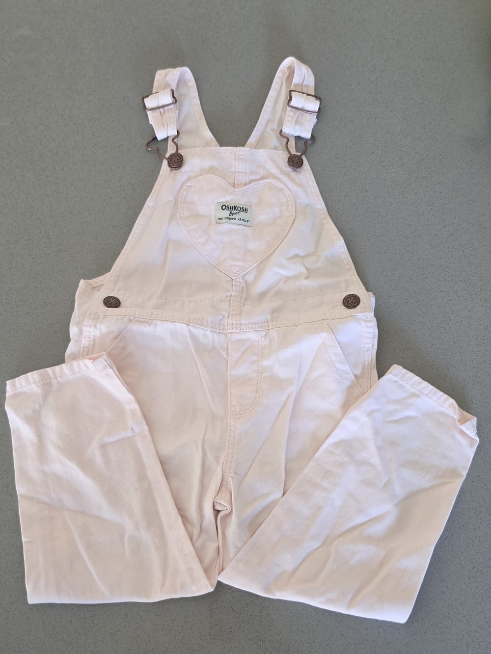 OshKosh B'gosh Pale Pink Girls' Heart-Pocket Overalls
